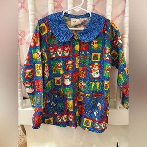 Vintage y2k chicken noodle girls Christmas blouse